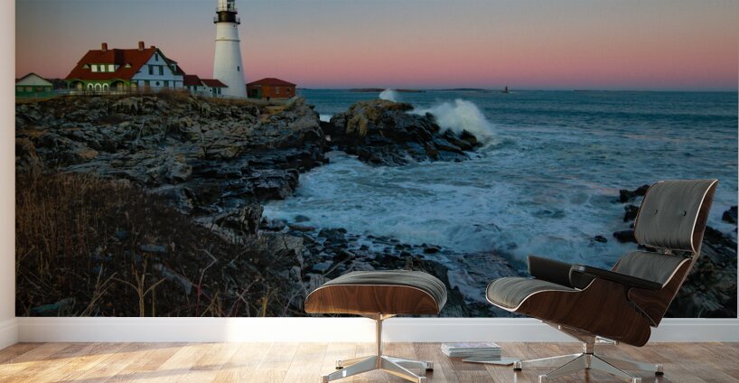 Maine Portland Cape Elizabeth Lighthouse Sunset 5 Wall Murals