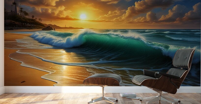 Golden Hour on the Shore 2 Wall Murals