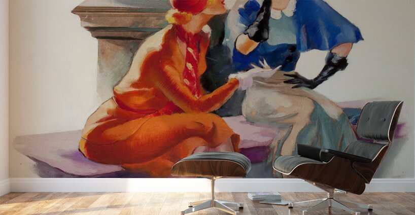 A Conversation in the Park Wall Murals