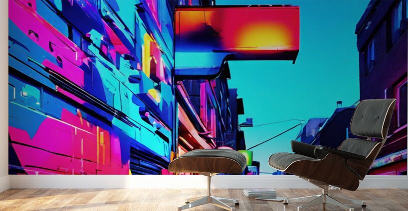 Neon Alley Wall Murals