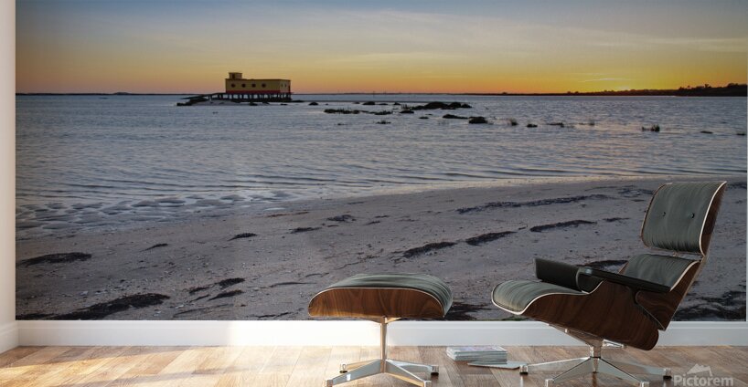 Fuzeta beach sunset scenery and landmark. Portugal Wall Murals