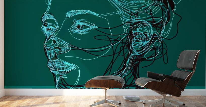 Tri Color Profile Wall Murals