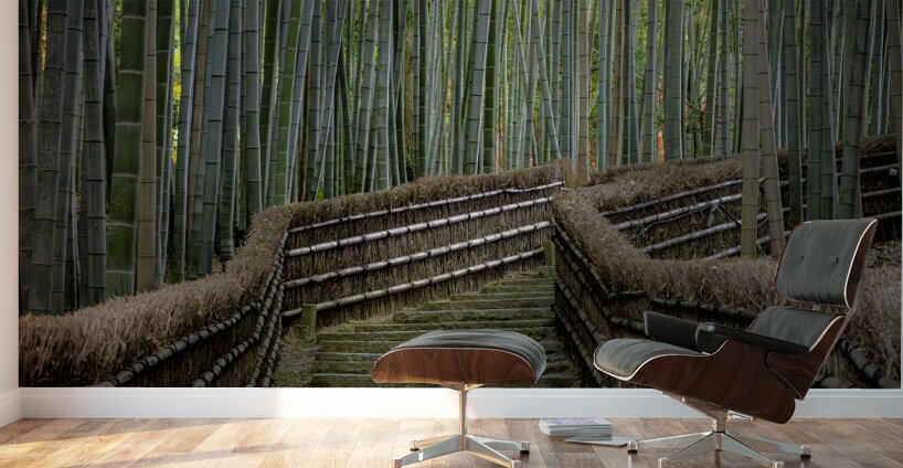 staircase in the bamboo forest of arashiyama  Wall Murals
