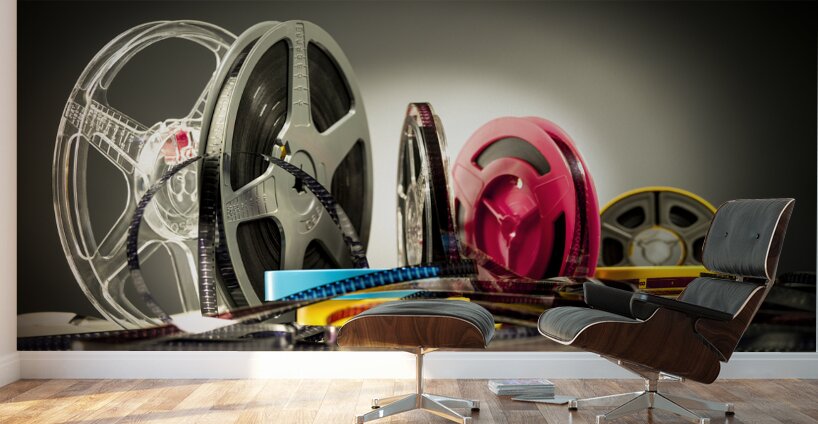 vintage reels of super eight film  Wall Murals