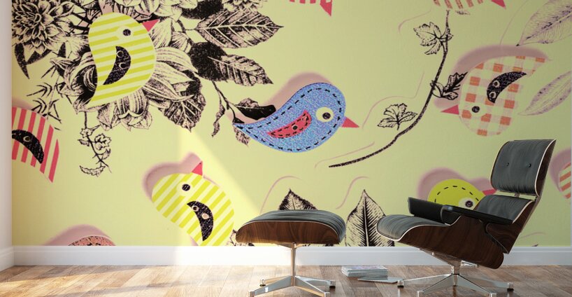 Button bird aviary Wall Murals