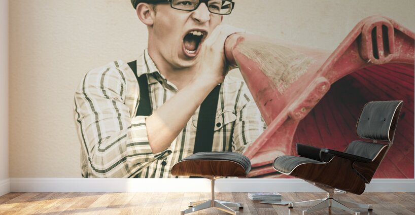 Traffic cone spruiker Wall Murals