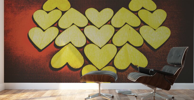 Comic art hearts Wall Murals
