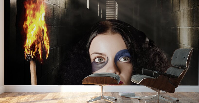 Fantasy jester walking magical halls of illusion Wall Murals