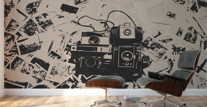 Classic cameras and captures Wall Murals
