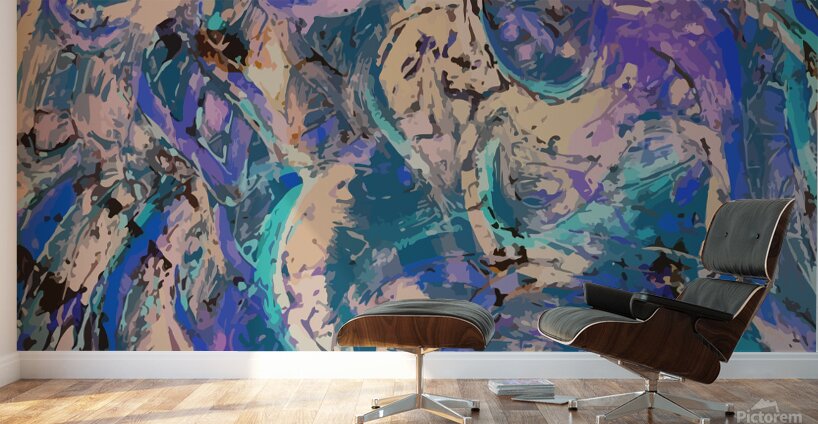 spacey purple paisley Wall Murals