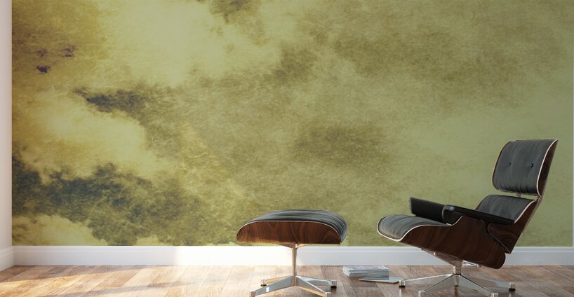 Yellow toned textured grungy cloudscape Wall Murals
