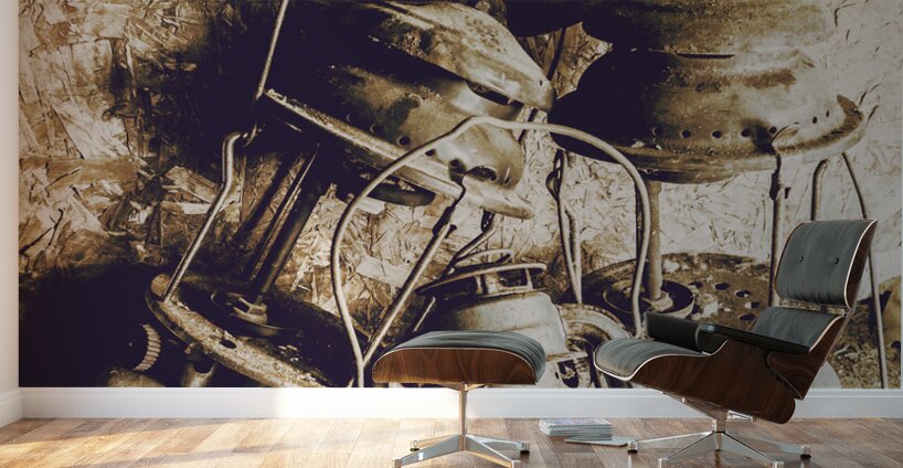 Closeup Of Antique Oil Lamps Wall Murals