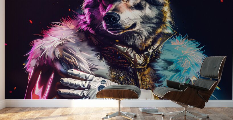 ROYAL NEON WOLF HD Wall Murals