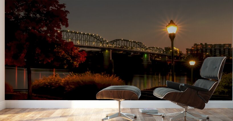 Chattanooga River Night Reflections Wall Murals