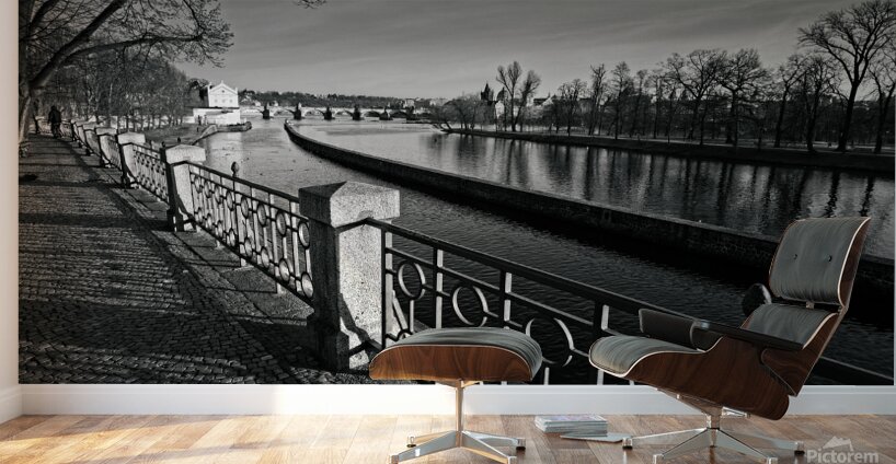  The Vltava embankment - Prague Czechia Wall Murals