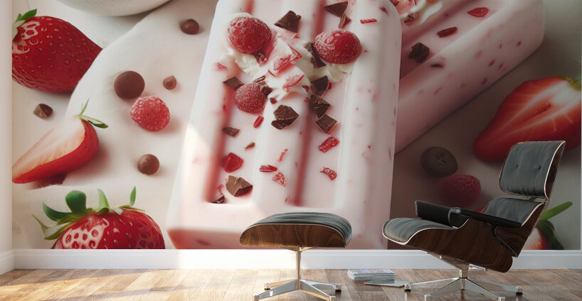 Strawberry pineapple ice cream 11 Wall Murals