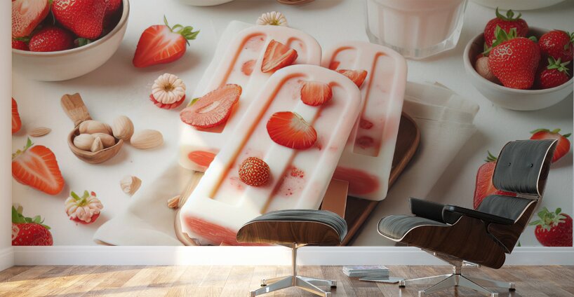 Strawberry pineapple ice cream 13 Wall Murals