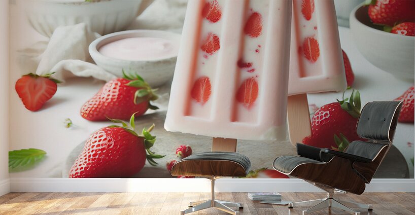Strawberry pineapple ice cream 18 Wall Murals