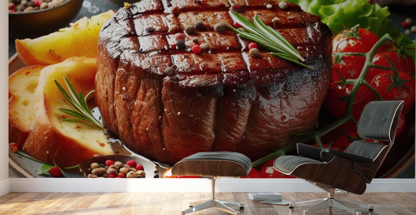 Beef fillet with vegetable garnish 5 Wall Murals