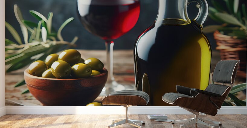 olive oil olives still life 9 Wall Murals