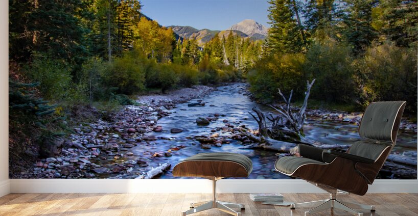 Colorado Mountain River Glow Wall Murals