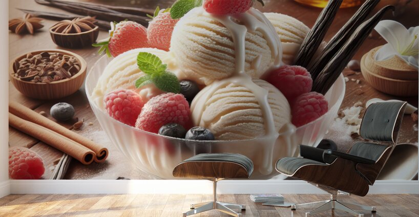 Vanilla ice cream 8 Wall Murals