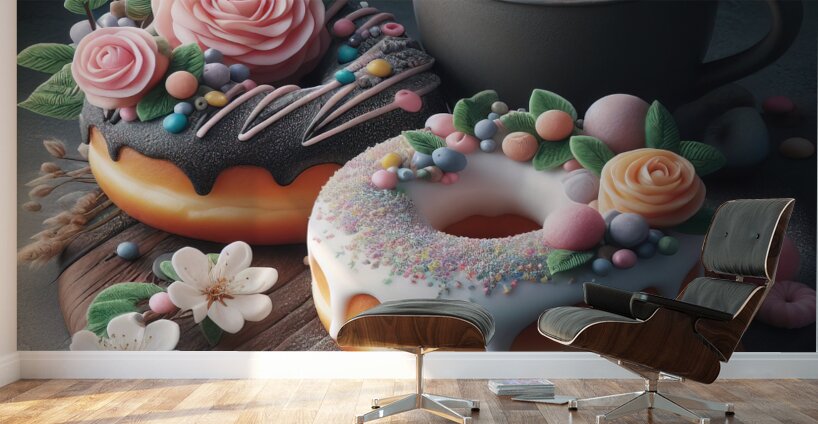 Donuts decorated with topping pastry decoration 7 Wall Murals