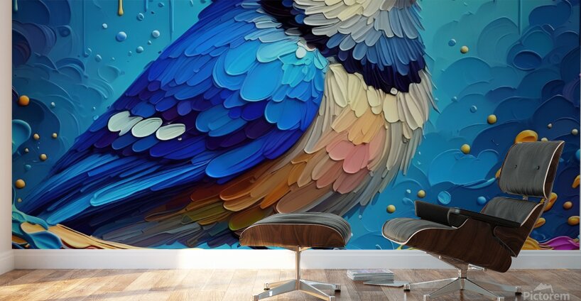 Blue Jay Painting Wall Murals