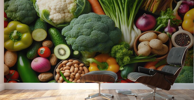Health food for fitness concept with fruit vegeta 1714505630.8366 Wall Murals