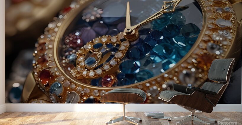 Default Closeup of a watch made of precious stone Wall Murals