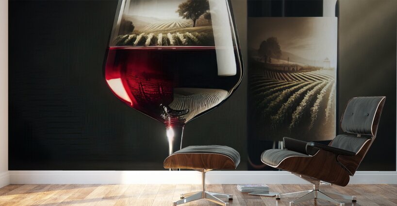 bottle of wine and a full glass 14 Wall Murals