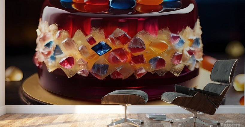 Default Professional photo of jelly cake with gem Wall Murals