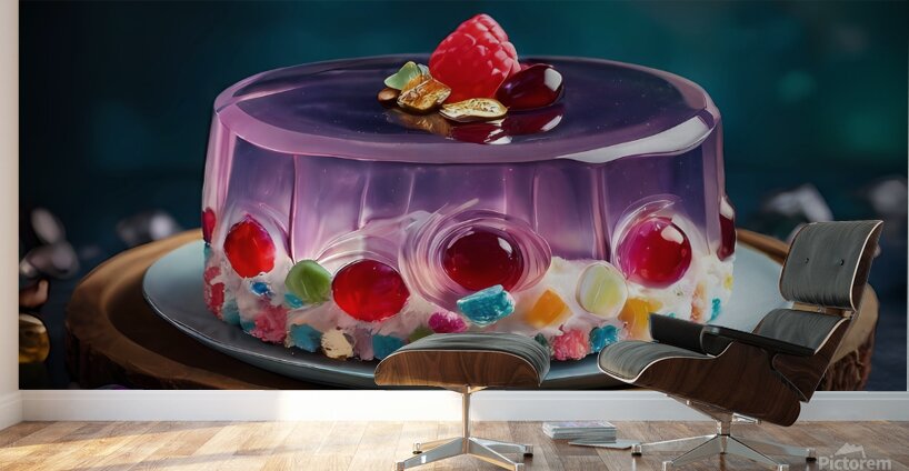 Default Professional photo of jelly cake with gem Wall Murals