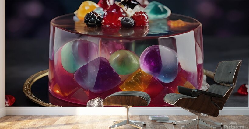 Default Professional photo of jelly cake with gem  Wall Murals