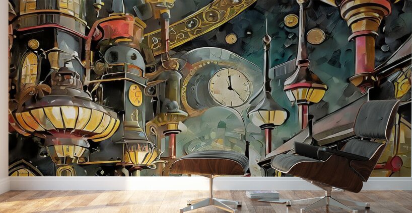 City In Time Wall Murals