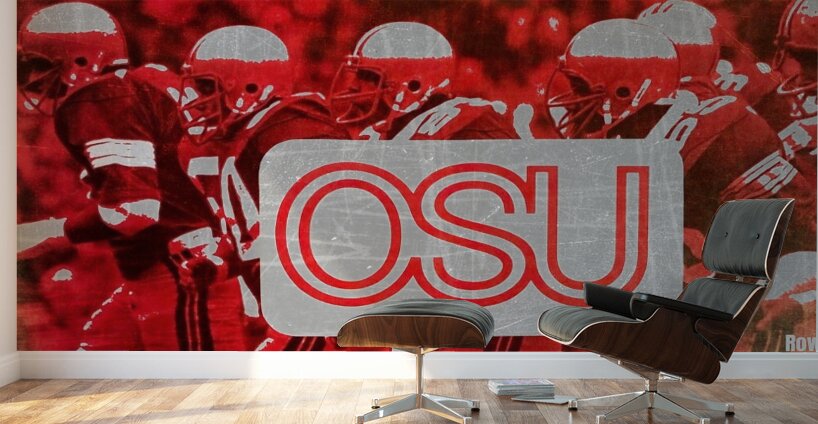 Retro OSU Buckeyes Football Art Wall Murals