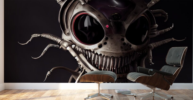 Kahtnipp head and full body of a steampunk mechan Wall Murals