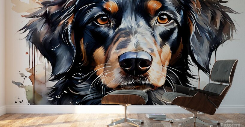 Watercolor Portrait of a Dog 4 Wall Murals