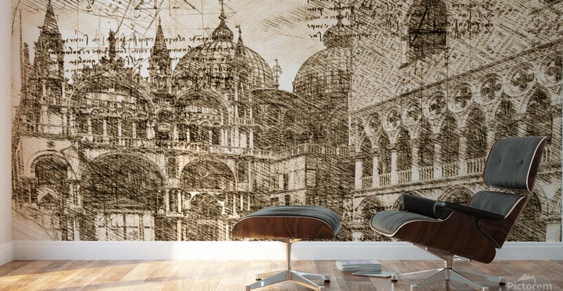 Architectural Drawings St Marc s Venice Wall Murals