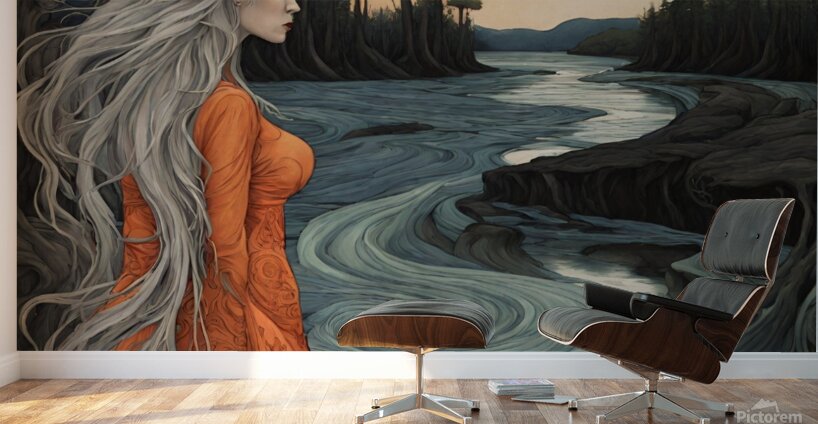 Whirling River Night Wall Murals