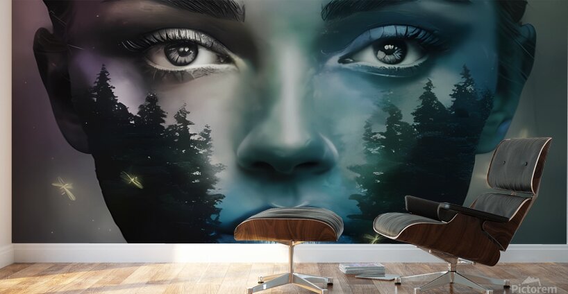 a captivating abstract photograph of a woman s fa Wall Murals
