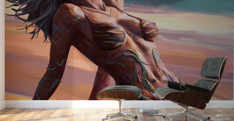 a striking abstract image of a sultry woman lying Wall Murals
