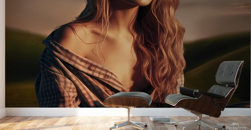 a captivating photograph of a young woman and cat 1715440550.2098 Wall Murals