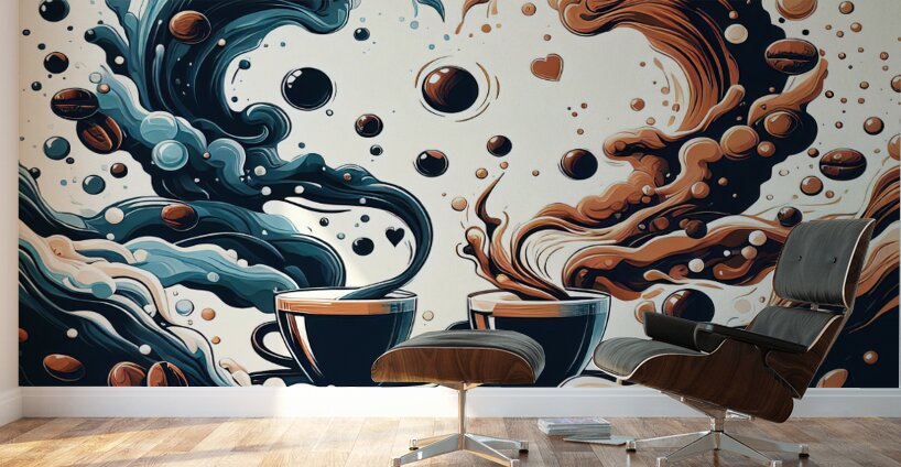 coffee logo illustration design. cup of coffee in 1715462503.055 Wall Murals