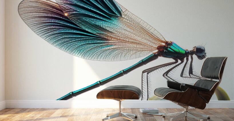 Dragonfly isolated on white 8 Wall Murals