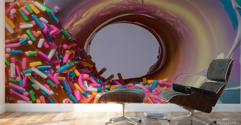 a mouth watering 3d render of a scrumptious donut Wall Murals