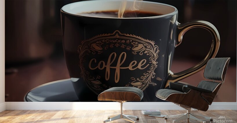 a coffee cup engraved with pure gold professional 1715614460.3302 Wall Murals