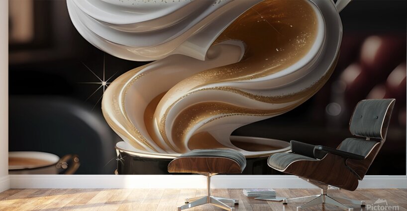 a luxurious and exquisite 3d rendering of a golde Wall Murals