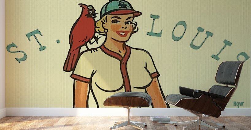 Vintage St. Louis Cardinal Pinup Art Wall Murals