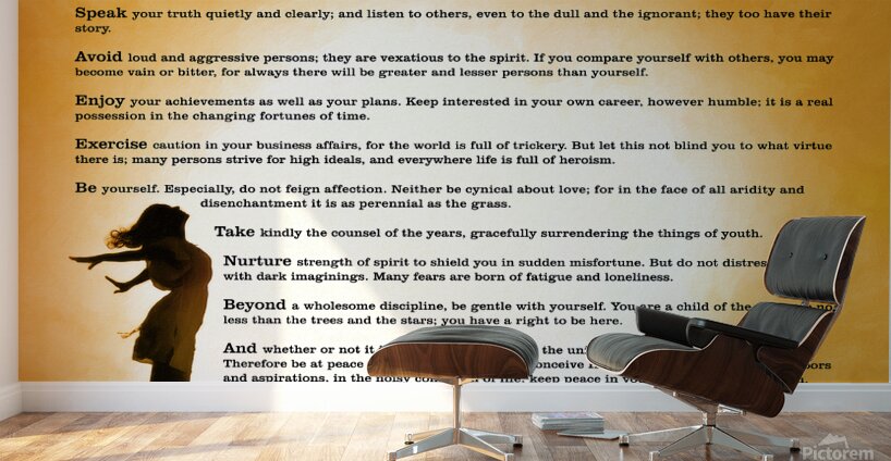 Desiderata Poem - Inspirational Poetry Art Wall Murals